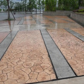 沙坪壩區坡彩色壓花地坪 藝術壓花地坪 彩色壓花地坪【豪軒地坪】水泥壓印廠家 壓膜地坪廠家 免費輔導