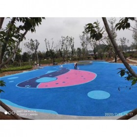 合川區 彩色透水混凝土地坪 地坪施工工藝  透水混凝土生產材料廠家  生態透水砼多少錢一平方