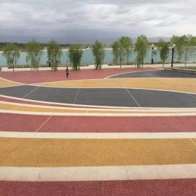 彩色整體透水路面 彩色耐磨混凝土 生態透水混凝土材料 專業施工單位