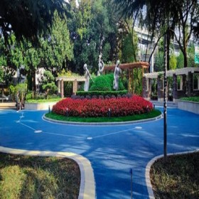 普通彩色透水混凝土 海綿城市透水砼 生態透水路面 詢價