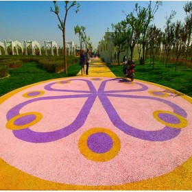 金堂縣 小區(qū)彩色混凝土 廣場彩色透水混凝土 生態(tài)透水地坪 材料廠家報價